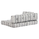 NNEVL Pouffe Grey Stripe Fabric