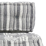 NNEVL Pouffe Grey Stripe Fabric