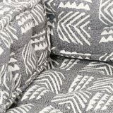 NNEVL Pouffe Grey Stripe Fabric