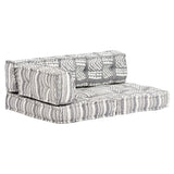 NNEVL Pouffe Grey Stripe Fabric