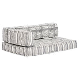 NNEVL Pouffe Grey Stripe Fabric