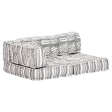 NNEVL Pouffe Grey Stripe Fabric