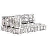 NNEVL Pouffe Grey Stripe Fabric