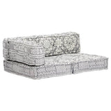 NNEVL Pouffe Light Grey Fabric