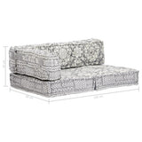 NNEVL Pouffe Light Grey Fabric