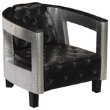 NNEVL Aviator Armchair Black Real Leather