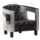 NNEVL Aviator Armchair Black Real Leather