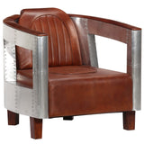 NNEVL Aviator Armchair Brown Real Leather