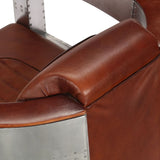 NNEVL Aviator Armchair Brown Real Leather