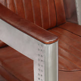 NNEVL Aviator Armchair Brown Real Leather