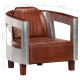NNEVL Aviator Armchair Brown Real Leather