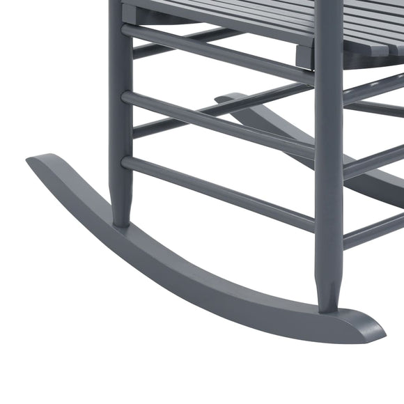 NNEVL Rocking Chair with Curved Seat Grey Poplar Wood