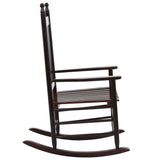 NNEVL Rocking Chair with Curved Seat Brown Poplar Wood