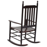 NNEVL Rocking Chair with Curved Seat Brown Poplar Wood