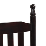 NNEVL Rocking Chair with Curved Seat Brown Poplar Wood
