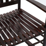 NNEVL Rocking Chair with Curved Seat Brown Poplar Wood