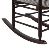 NNEVL Rocking Chair with Curved Seat Brown Poplar Wood