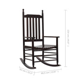 NNEVL Rocking Chair with Curved Seat Brown Poplar Wood