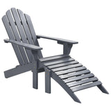 NNEVL Garden Chair with Ottoman Wood Grey