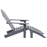 NNEVL Garden Chair with Ottoman Wood Grey