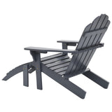 NNEVL Garden Chair with Ottoman Wood Grey
