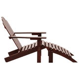 NNEVL Garden Chair with Ottoman Wood Brown