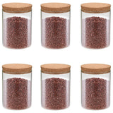 NNEVL Storage Glass Jars with Cork Lid 6 pcs 650 ml