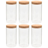 NNEVL Storage Glass Jars with Cork Lid 6 pcs 1100 ml