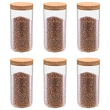 NNEVL Storage Glass Jars with Cork Lid 6 pcs 1100 ml