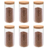 NNEVL Storage Glass Jars with Cork Lid 6 pcs 1400 ml