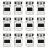 NNEVL Storage Jars with Sticker 12 pcs 300 ml