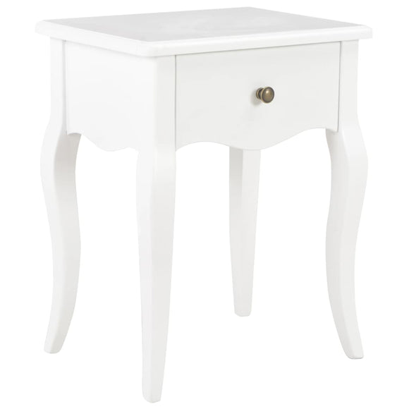 NNEVL Nightstand White 40x30x50 cm Solid Pine Wood