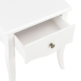 NNEVL Nightstand White 40x30x50 cm Solid Pine Wood