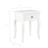 NNEVL Nightstand White 40x30x50 cm Solid Pine Wood