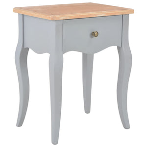 NNEVL Nightstand Grey and Brown 40x30x50 cm Solid Pine Wood