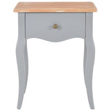 NNEVL Nightstand Grey and Brown 40x30x50 cm Solid Pine Wood