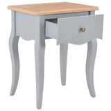 NNEVL Nightstand Grey and Brown 40x30x50 cm Solid Pine Wood