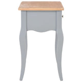 NNEVL Nightstand Grey and Brown 40x30x50 cm Solid Pine Wood