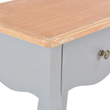 NNEVL Nightstand Grey and Brown 40x30x50 cm Solid Pine Wood