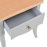 NNEVL Nightstand Grey and Brown 40x30x50 cm Solid Pine Wood