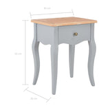 NNEVL Nightstand Grey and Brown 40x30x50 cm Solid Pine Wood