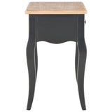 NNEVL Nightstand Black and Brown 40x30x50 cm Solid Pine Wood