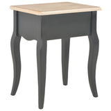 NNEVL Nightstand Black and Brown 40x30x50 cm Solid Pine Wood