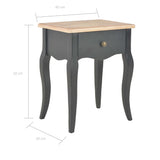 NNEVL Nightstand Black and Brown 40x30x50 cm Solid Pine Wood