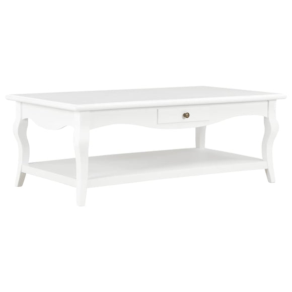 NNEVL Coffee Table White 110x60x40 cm MDF
