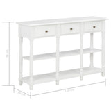 NNEVL Console Table White 120x30x76 cm MDF