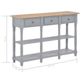 NNEVL Console Table Grey 120x30x76 cm MDF