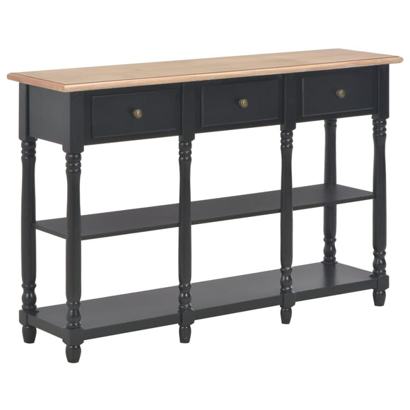 NNEVL Console Table Black 120x30x76 cm MDF