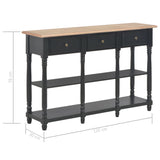 NNEVL Console Table Black 120x30x76 cm MDF