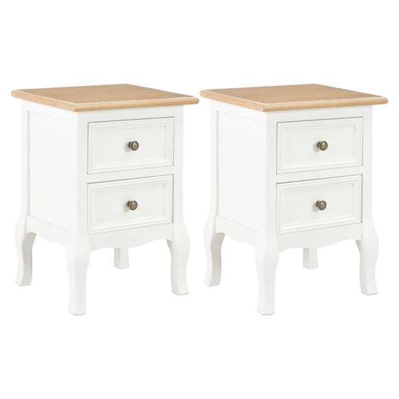 NNEVL Bedside Cabinet 2 pcs White 35x30x49 cm MDF